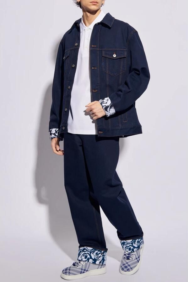 Burberry T-shirt Katoenen poloshirt met geribbelde kraag en ton-sur-ton knopen - Foto 2