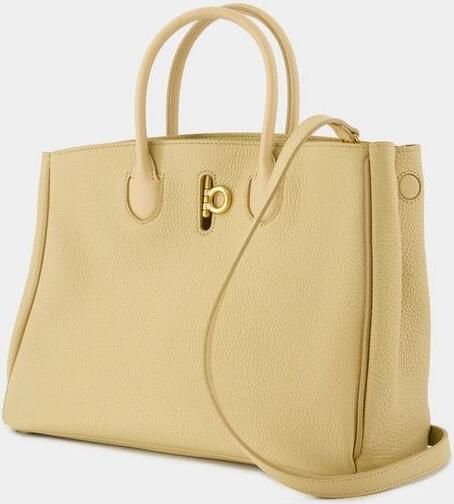 Burberry Totes & shoppers Small Rocking Horse Shopper Bag Leather Beige in bruin - Foto 3