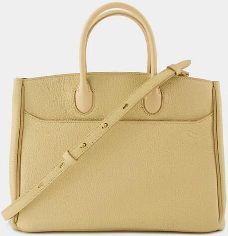Burberry Totes & shoppers Small Rocking Horse Shopper Bag Leather Beige in bruin - Foto 4