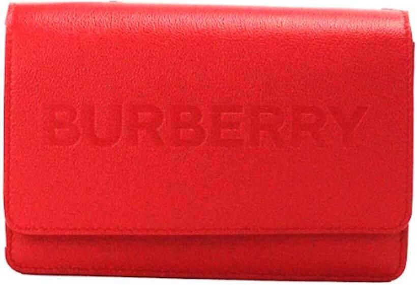 Burberry Rode geëmbosseerde crossbodytas van glad leer Multicolor Dames - Foto 6