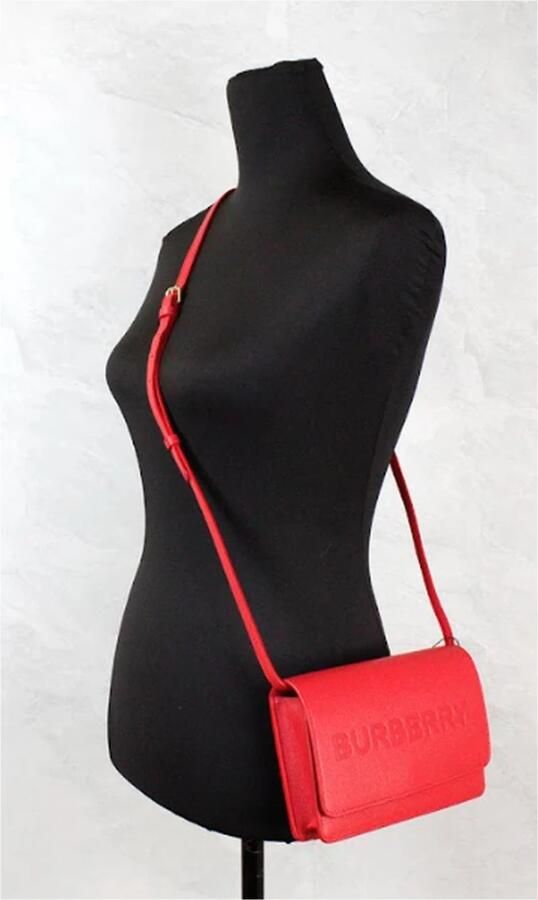 Burberry Rode geëmbosseerde crossbodytas van glad leer Multicolor Dames - Foto 3