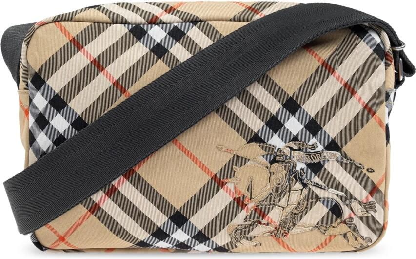 Burberry Geruite Crossbody Tas met Ruiterontwerp Beige Heren - Foto 6