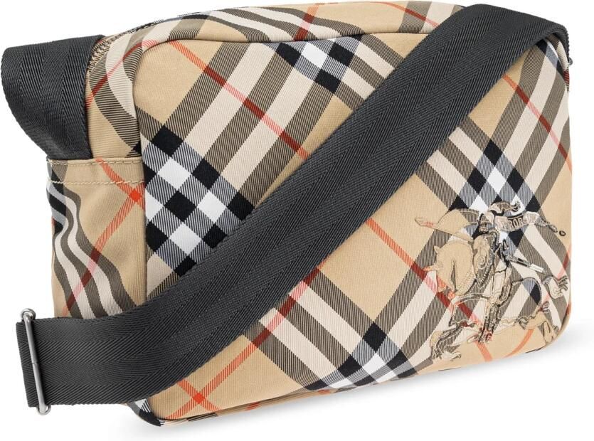 Burberry Geruite Crossbody Tas met Ruiterontwerp Beige Heren - Foto 4
