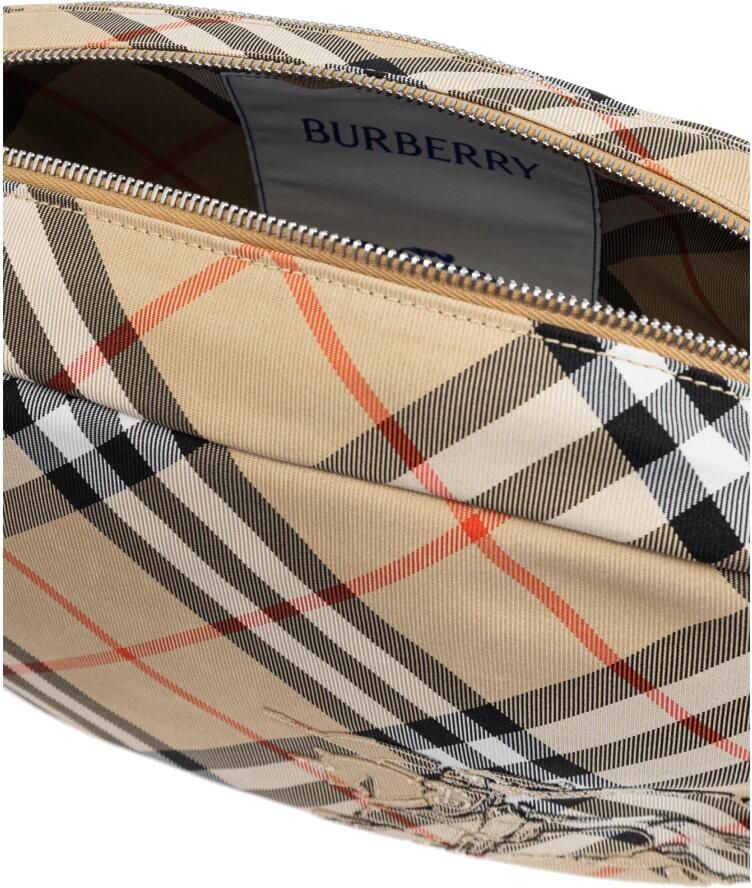 Burberry Geruite Crossbody Tas met Ruiterontwerp Beige Heren
