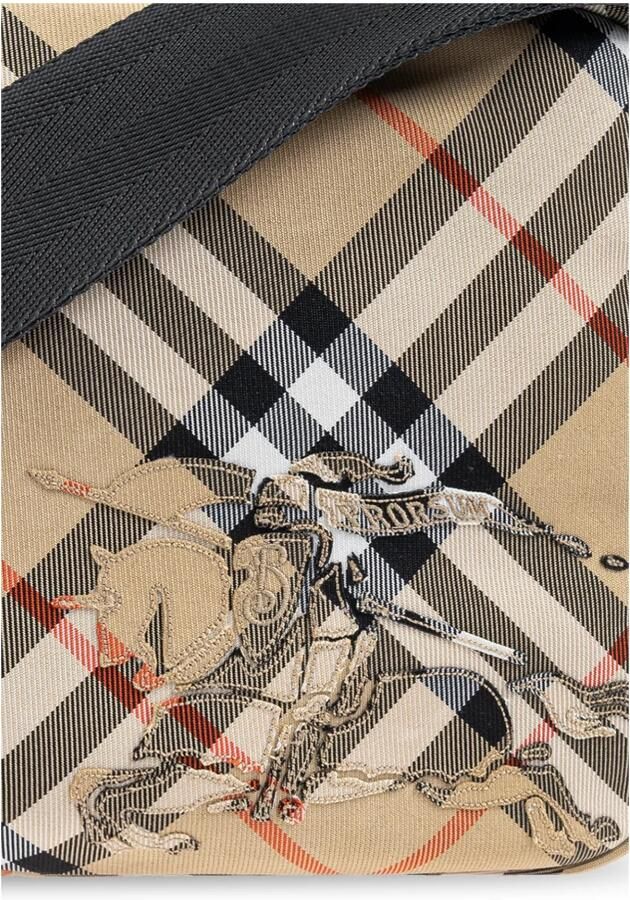 Burberry Geruite Crossbody Tas met Ruiterontwerp Beige Heren - Foto 2