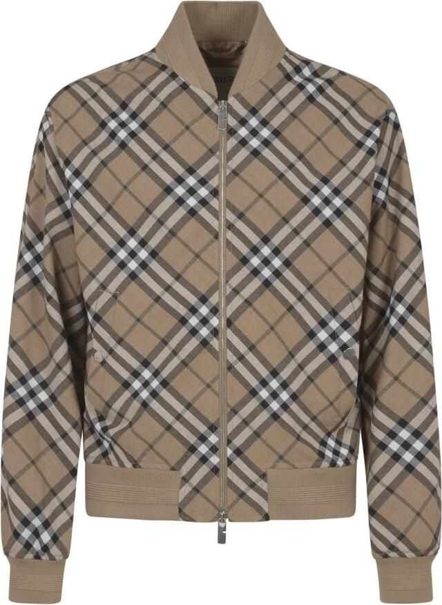 Burberry Trainingsjack Bomberjack met Archivio ruitpatroon en geribbelde details - Foto 2