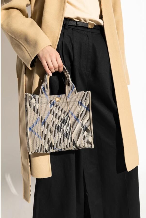 Burberry Handtas Mini Tote handtas met Archivio ruitpatroon en verstelbare riem - Foto 10