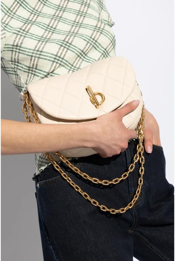 Burberry Hobo bags Small Rocking Wallet On Chain Leather Beige in beige - Foto 4