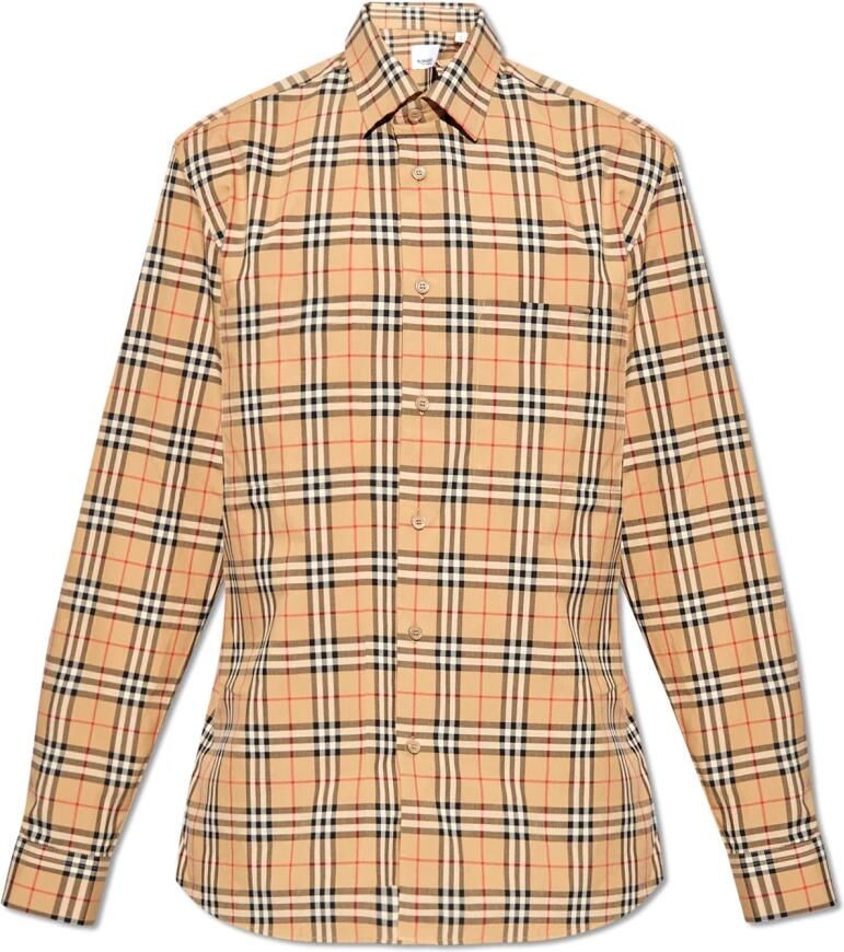 Burberry Simson geruite overhemd Beige Heren - Foto 8