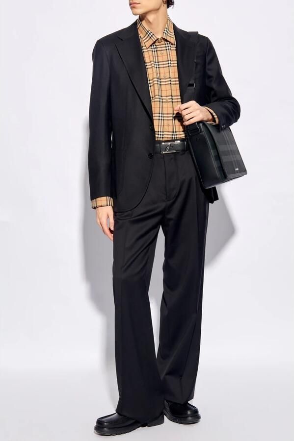 Burberry Simson geruite overhemd Beige Heren - Foto 4