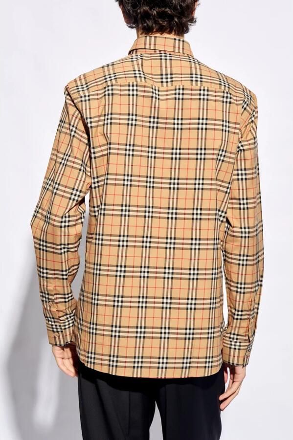 Burberry Simson geruite overhemd Beige Heren - Foto 6