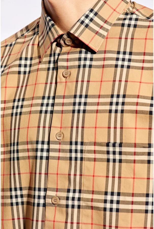 Burberry Simson geruite overhemd Beige Heren - Foto 3