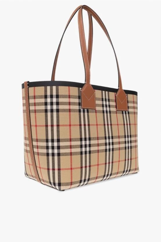 Burberry Londen Winkel Tas met Geborduurd Canvas Brown Dames - Foto 4