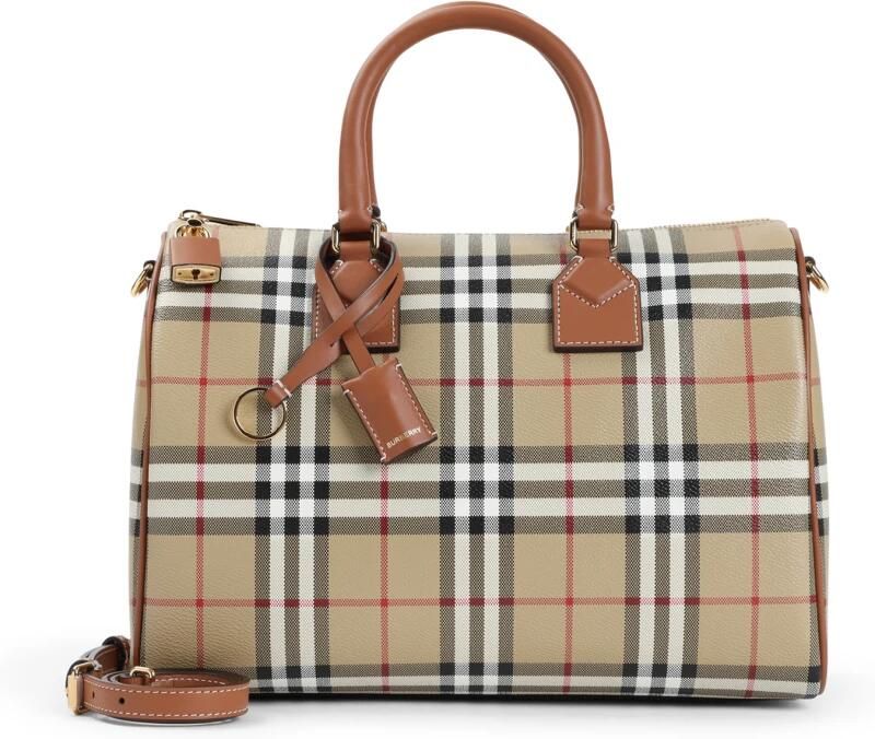 Burberry Hobo bags Medium Bowling Purse Synthetic Leather Brown in bruin