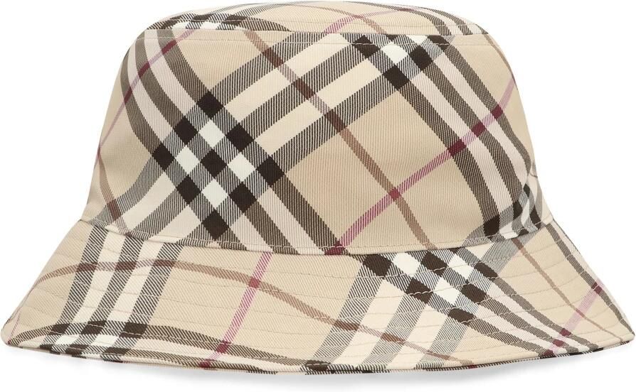 Burberry Geruite Bucket Hat met Equestrian Knight Multicolor Heren