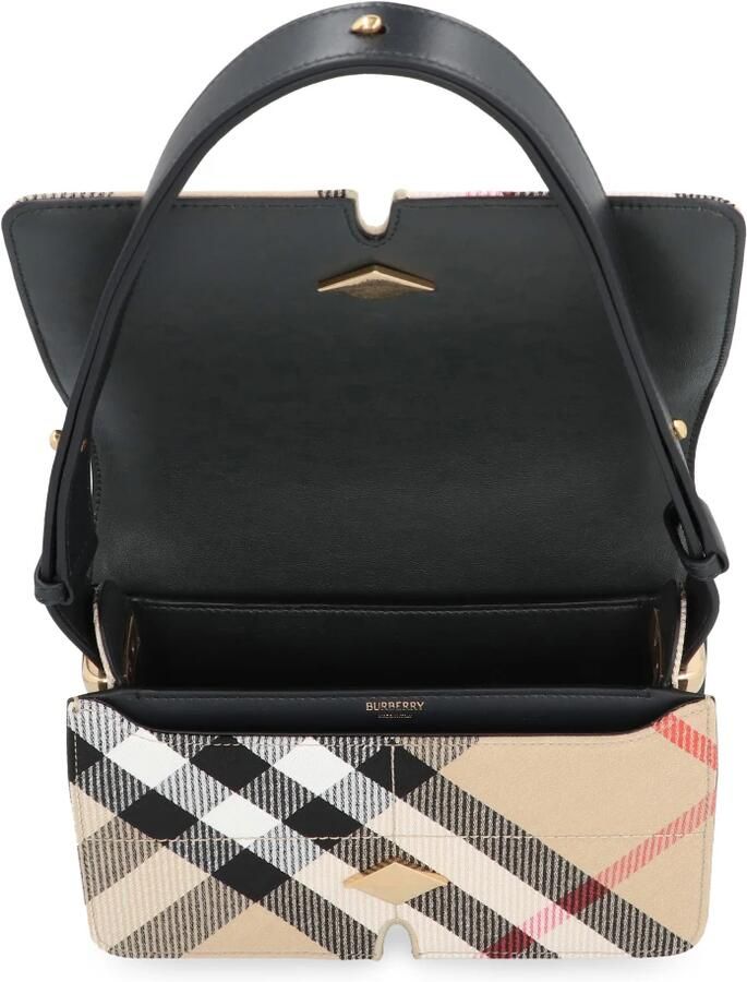 Burberry Stijlvolle Schoudertas met Check Motif Beige Dames