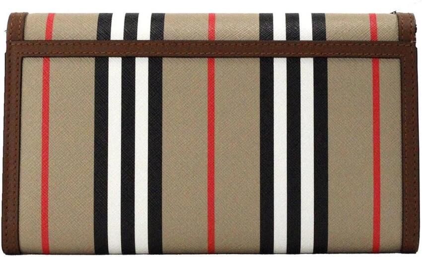 Burberry Icon Stripe Archive Tan Portemonnee Crossbody Tas Multicolor Unisex