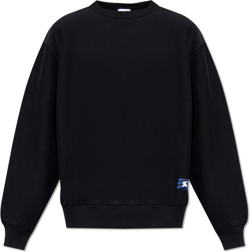 Burberry Zwarte Crew Neck Sweater Equestrian Knight Black Heren - Foto 5