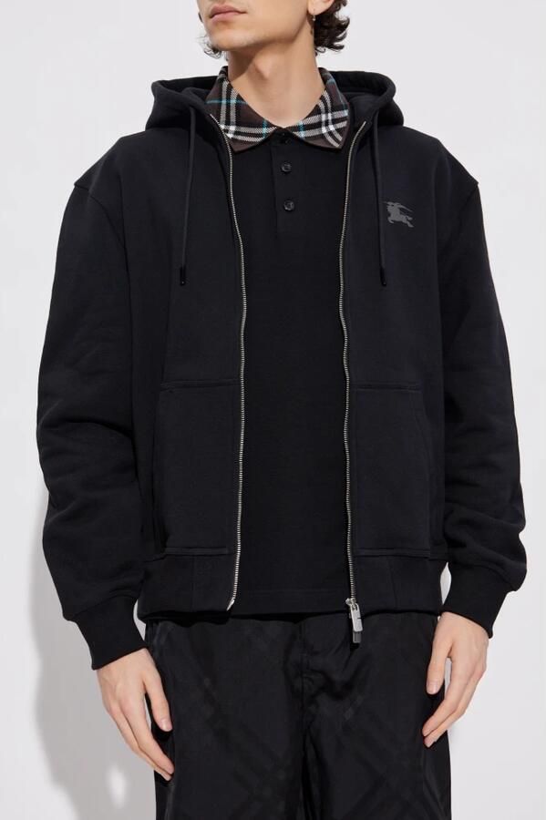 Burberry Equestrian Knight Hoodie met Verstelbare Capuchon Black Heren - Foto 3