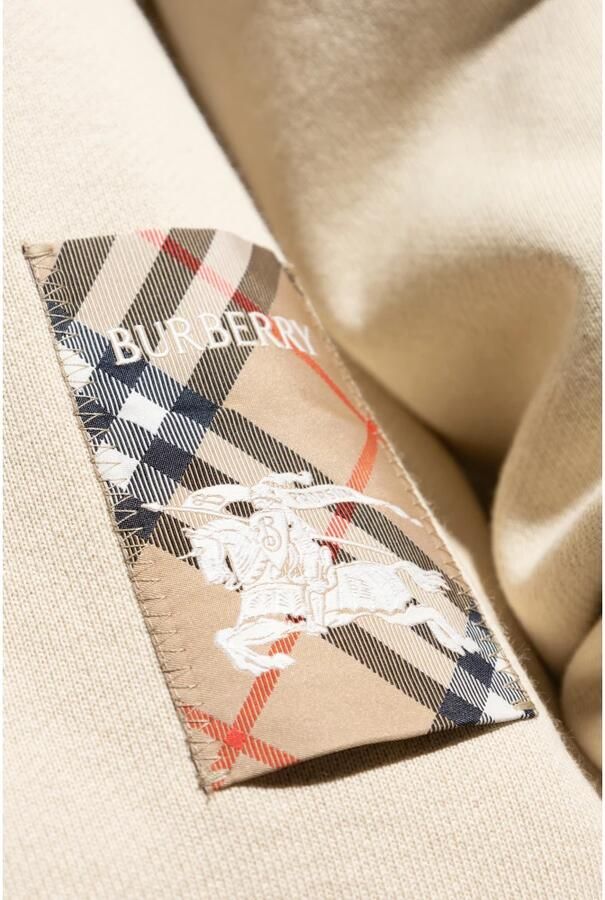 Burberry Logo Sweatshirt met Equestrian Knight Detail Beige Heren