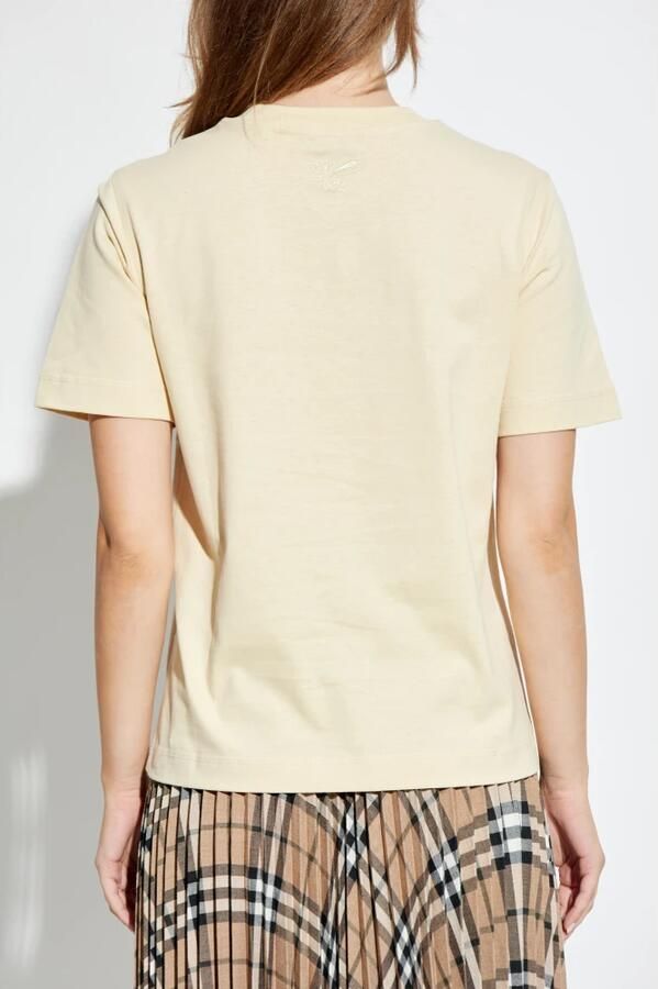 Burberry Overhemd Katoenen T-shirt met geribbelde ronde hals en monogram - Foto 6