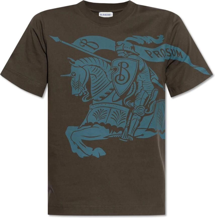 Burberry Overhemd Katoenen T-shirt met iconisch logo en geribbelde ronde hals - Foto 7