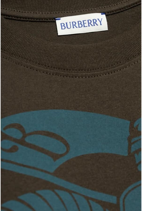 Burberry Overhemd Katoenen T-shirt met iconisch logo en geribbelde ronde hals - Foto 2