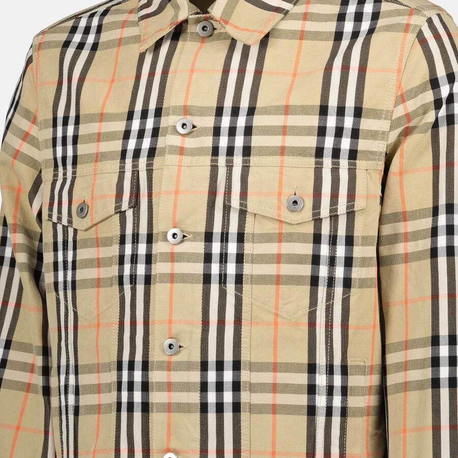 Burberry Trainingsjack Katoenen jas met klassieke kraag en Archivio ruitpatroon