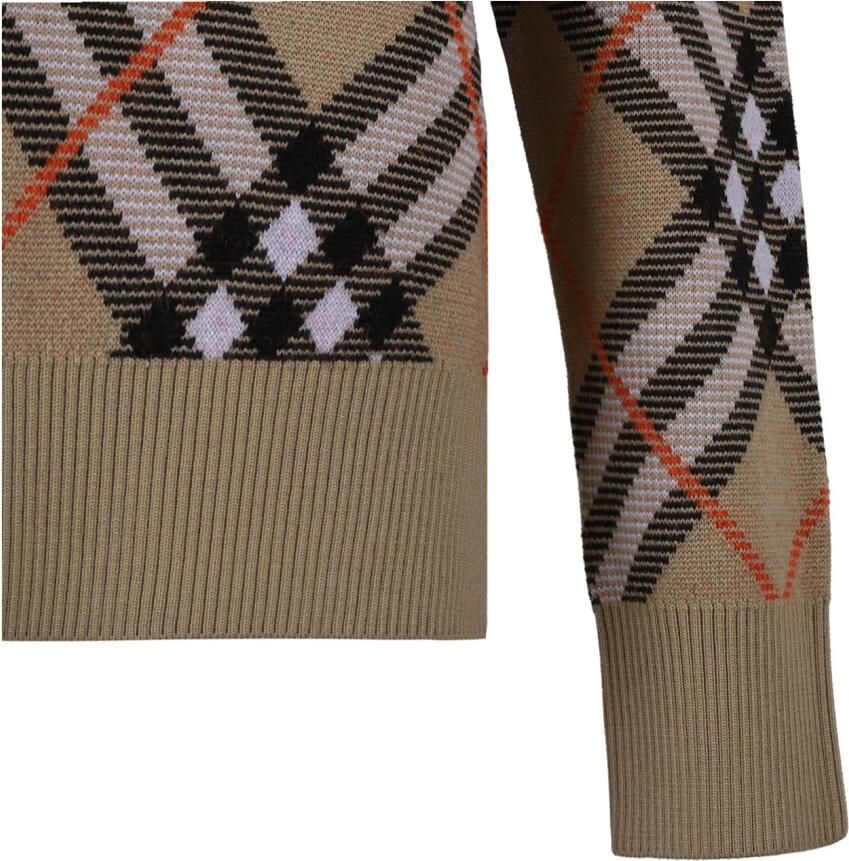 Burberry Vintage Check Intarsia Gebreide Trui Brown Dames - Foto 3