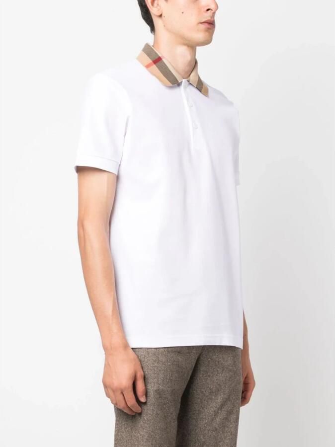 Burberry Witte Polo Shirt met Check voor Heren White Heren - Foto 2