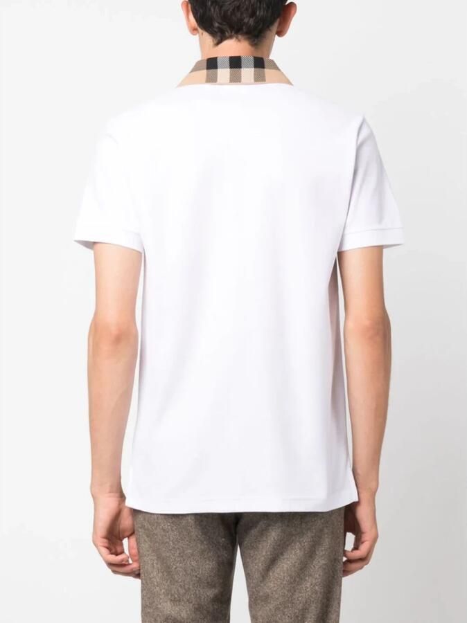 Burberry Witte Polo Shirt met Check voor Heren White Heren - Foto 3