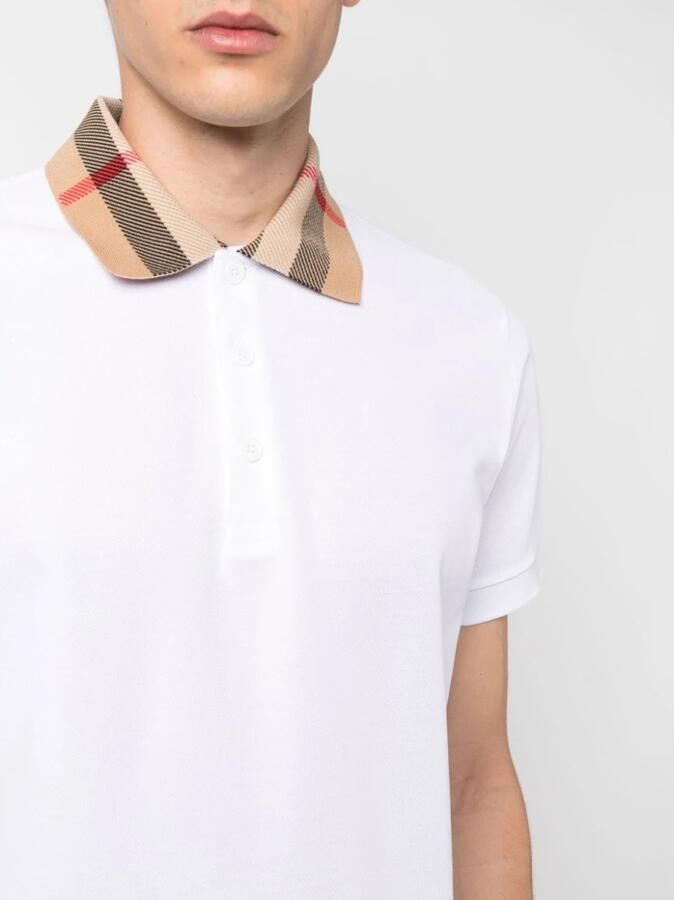 Burberry Witte Polo Shirt met Check voor Heren White Heren - Foto 4