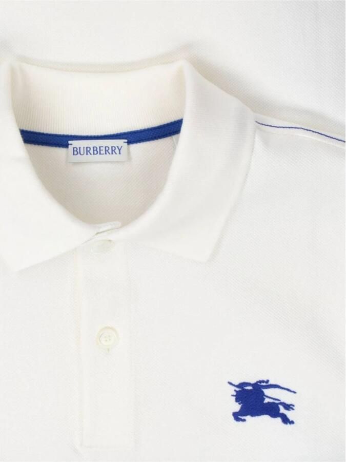 Burberry Witte Polo met Equestrian Knight Logo White Heren