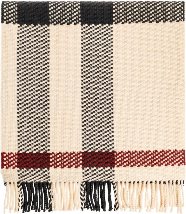 Burberry Wollen Sjaal met Franjes en Motief Beige Unisex - Foto 6