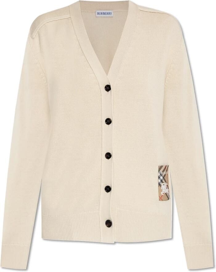 Burberry Iconische Logo Cardigan met V-hals Beige Dames - Foto 2