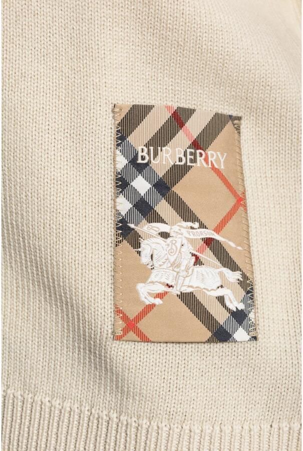 Burberry Iconische Logo Cardigan met V-hals Beige Dames - Foto 3