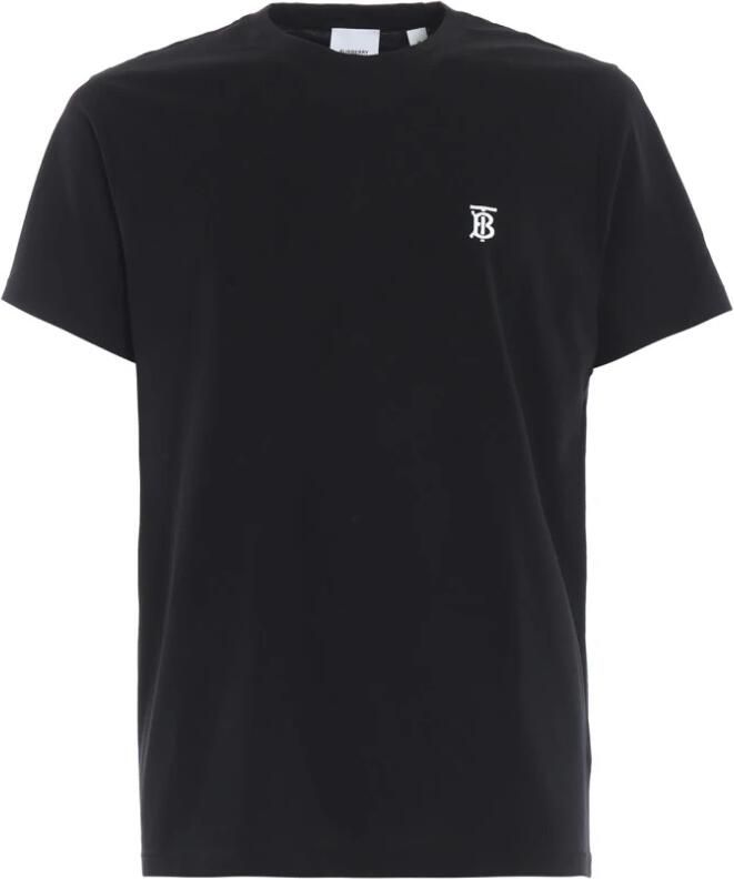 Burberry Zwart T-shirt met geborduurd logo Black Heren - Foto 4