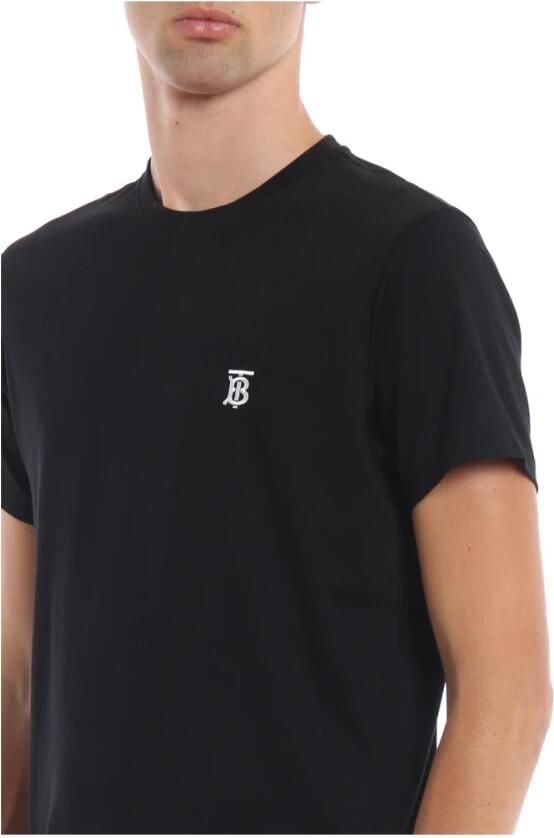 Burberry Zwart T-shirt met geborduurd logo Black Heren - Foto 2