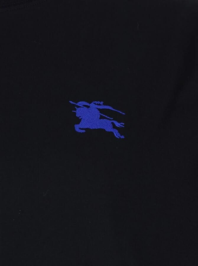Burberry Zwart T-shirt met geborduurd logo van katoen man Black Heren - Foto 5