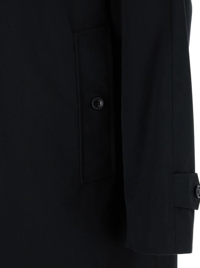 Burberry Klassieke Katoenen Jas met Geruite Voering Black Heren