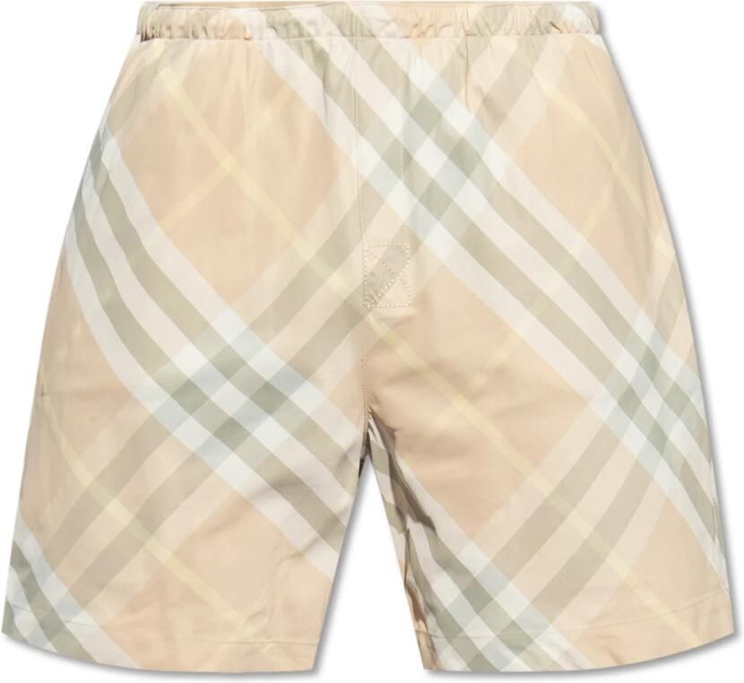 Burberry Verstelbaar nylon badpak met contrasterend logo Beige