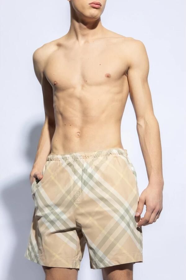 Burberry Verstelbaar nylon badpak met contrasterend logo Beige - Foto 3