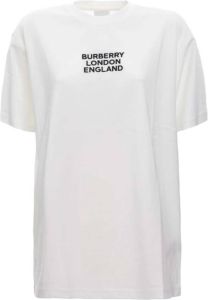 Burberry Carrick embroidered logo t-shirt Wit Dames