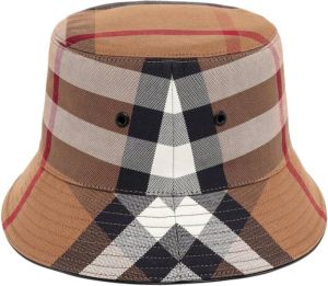 Burberry Check Cotton-canvas Bucket Hat Beige Dames