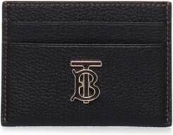Burberry Compacte leren kaarthouder met Thomas Monogram Zwart Dames