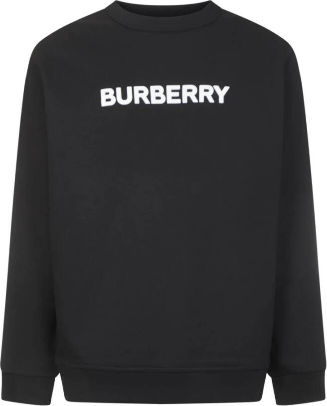 Burberry Contrasterende Logo Print Katoenen Sweatshirt voor Heren Zwart Heren