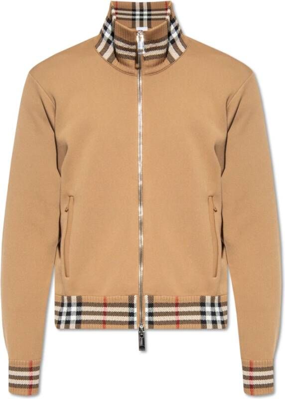 Burberry Kameel Check Track Jacket Aw23 Brown Heren