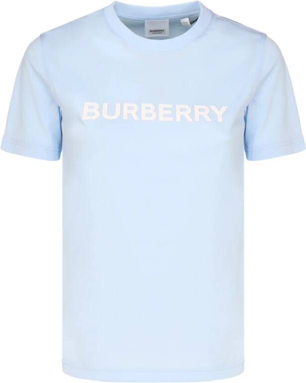 Burberry Dames T-shirt van 100% Katoen in Lichtblauw Blauw Dames