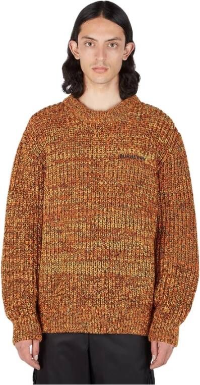 Burberry Embroidered Logo Sweater Oranje Heren
