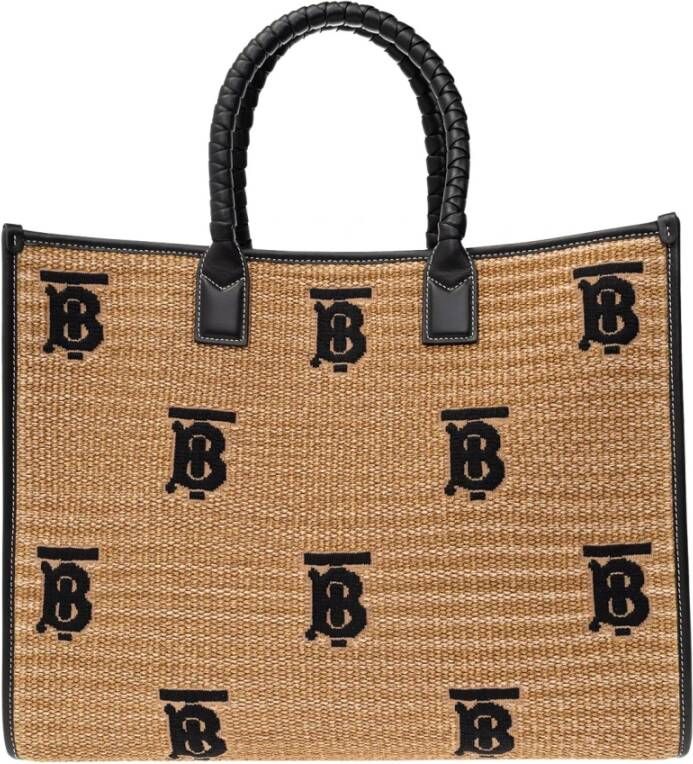 Burberry Freya Medium shopper tas Beige Dames
